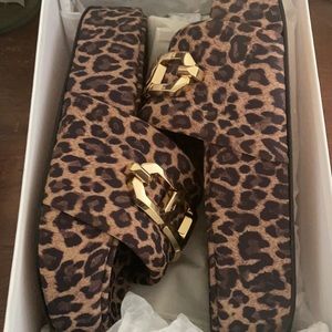 Good American leopard sandals